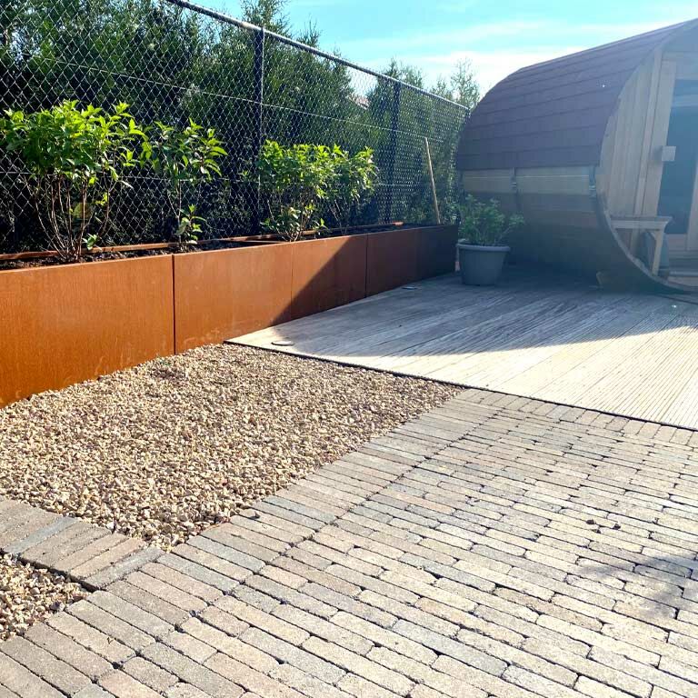 Jardinière en acier corten Texas xxl 360 x 50 cm