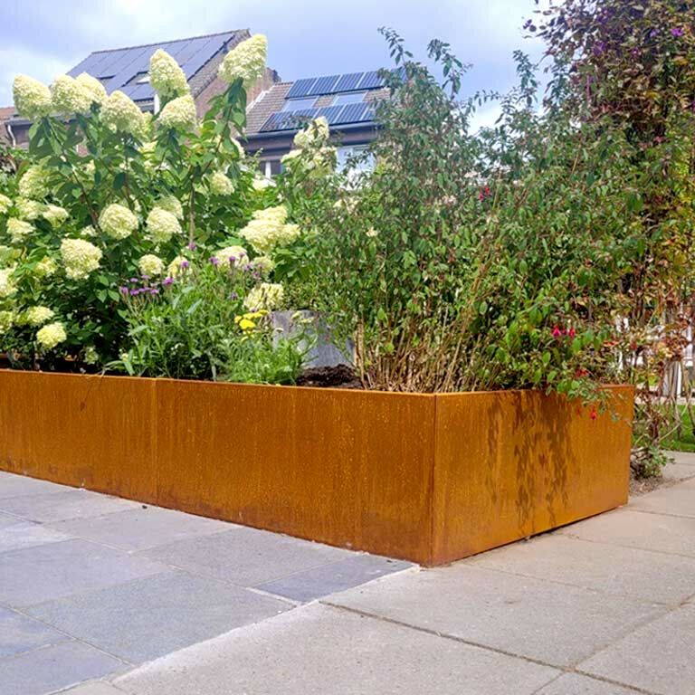 Jardinière en acier corten Texas xxl 400 x 120 cm