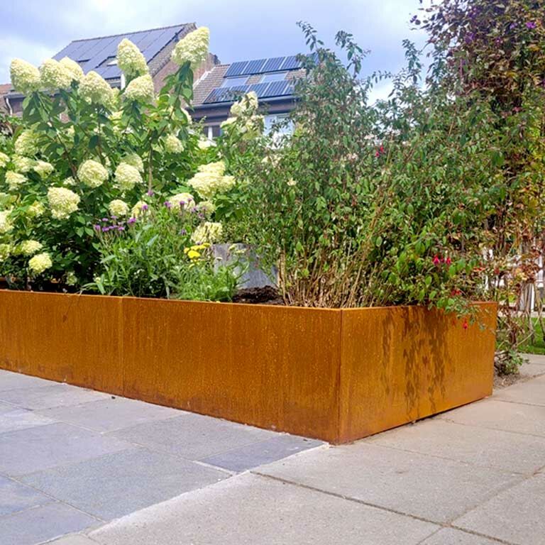 Bac à plantes en acier corten Texas xxl 400 x 120 cm