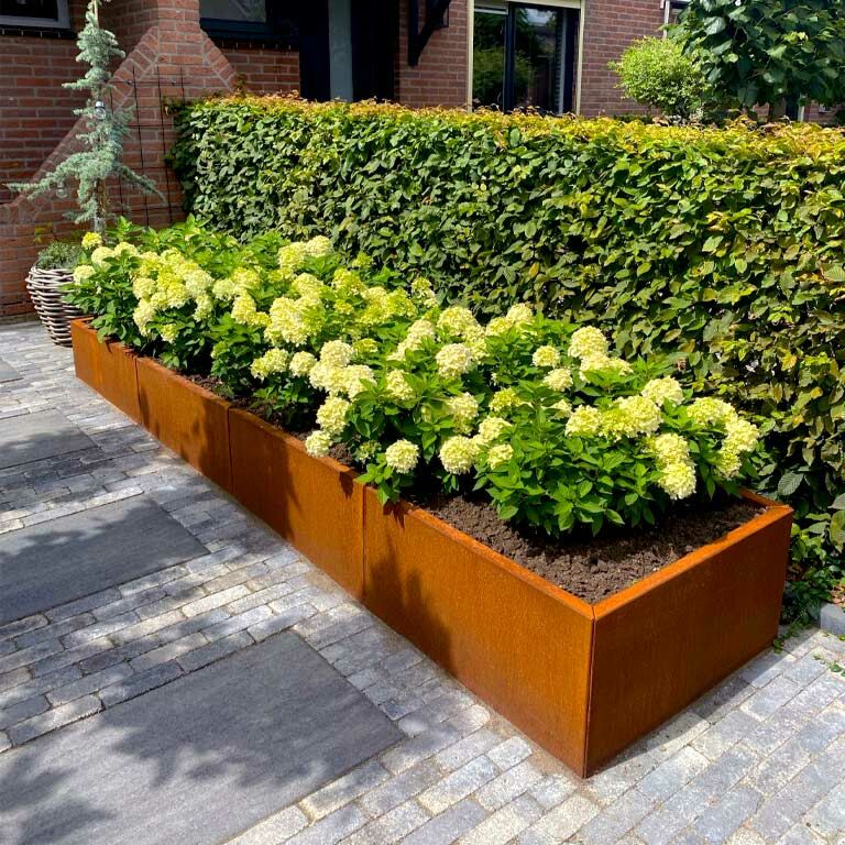 Jardinière en acier corten Texas xxl 400 x 30 cm