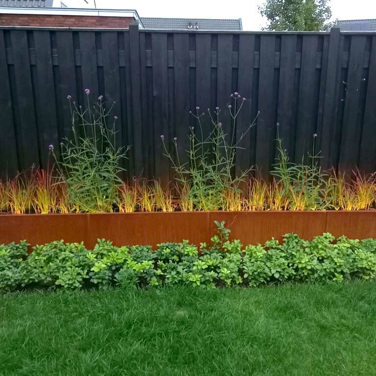 Jardinière en acier corten Texas xxl 400 x 50 cm
