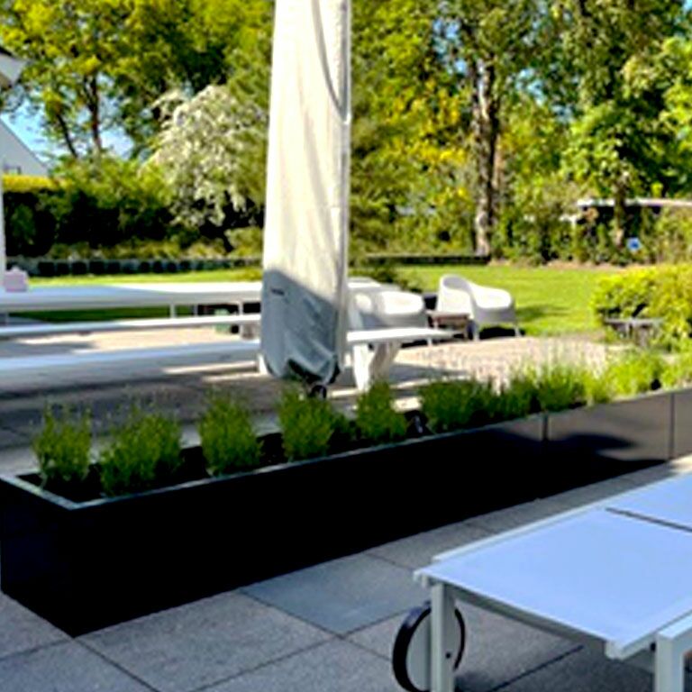 Jardinière en acier thermolaqué Texas xxl 400 x 50 cm
