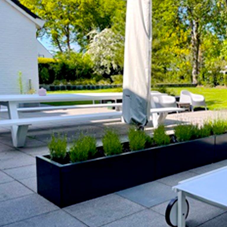 Jardinière en acier thermolaqué Texas xxl 360 x 30 cm