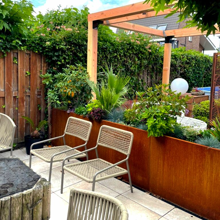 Jardinière en acier corten Texas xxl 480 x 30 cm