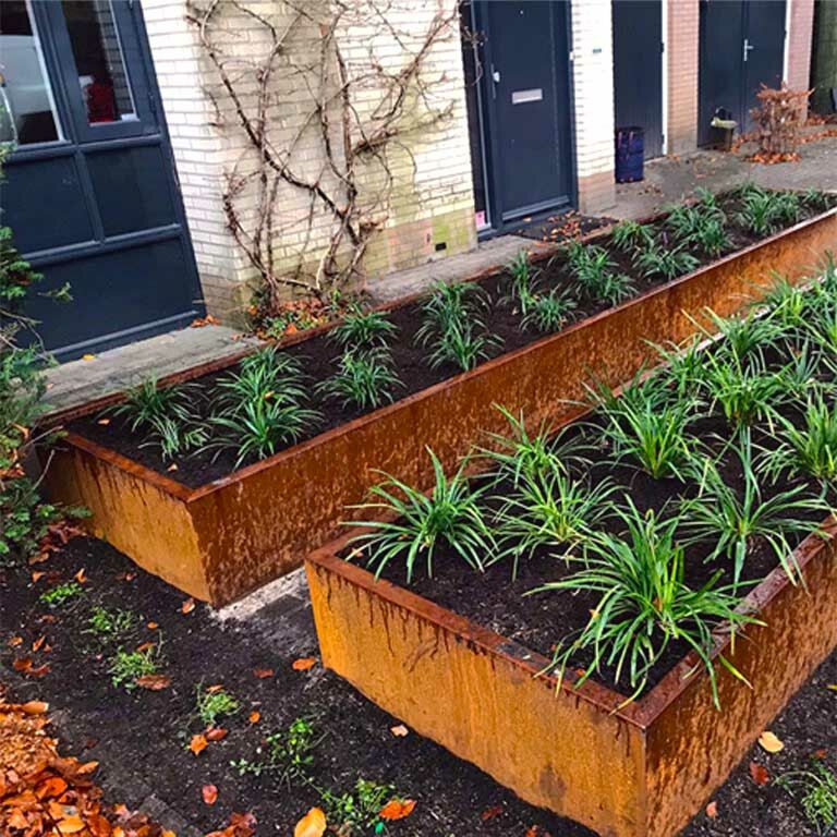 Bac à plantes en acier corten Texas xxl 500 x 100 cm