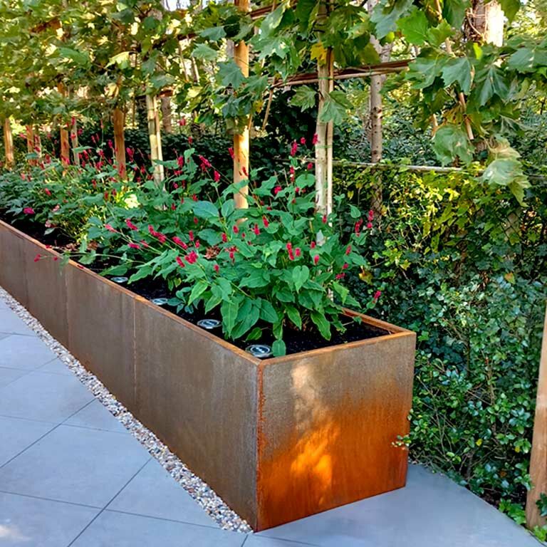 Bac à plantes en acier corten Texas xxl 500 x 40 cm