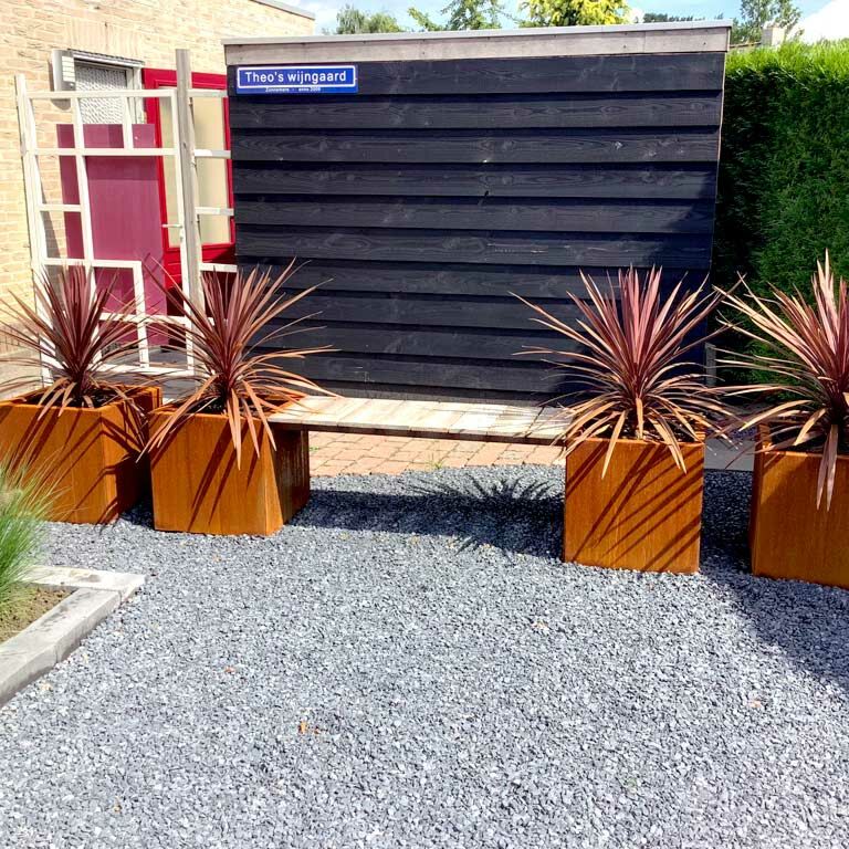 Jardinière en acier Corten avec banc Vegas Miami