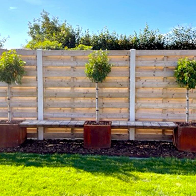 Jardinière en acier Corten avec banc Vegas Miami