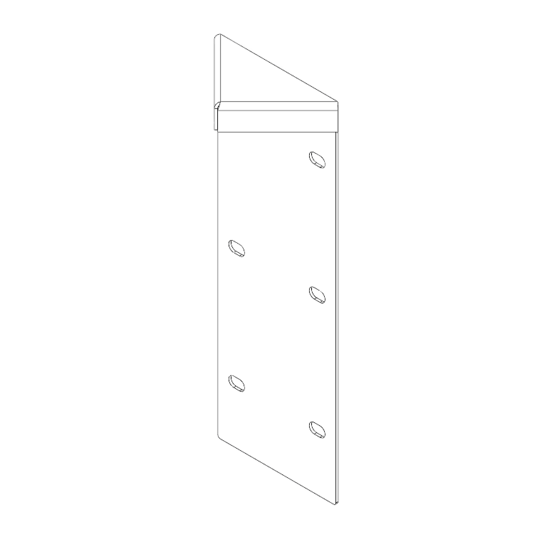 Pièce d'angle en acier peint par poudrage 180° 30 cm