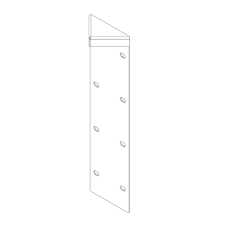 Pièce d'angle en acier corten 180° 40 cm