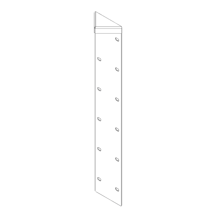 Pièce d'angle en acier peint par poudrage 180° 60 cm