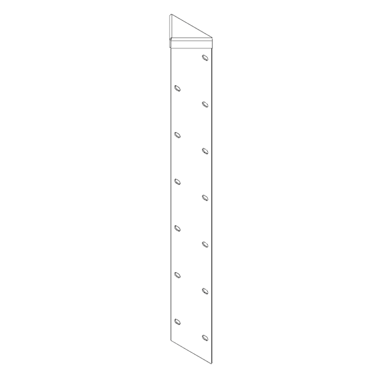 Pièce d'angle en acier peint par poudrage 180° 70 cm