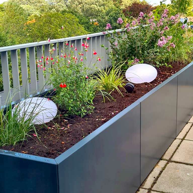 Jardinière en acier thermolaqué Texas xxl 360 x 60 cm