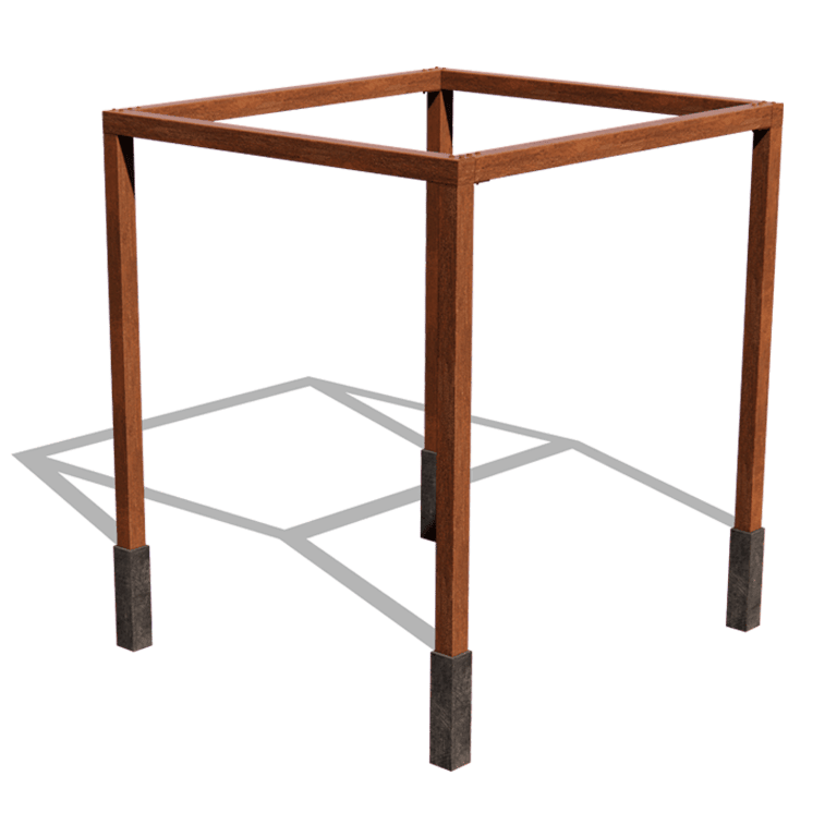 Pergola carré en acier corten 274 x 250 cm