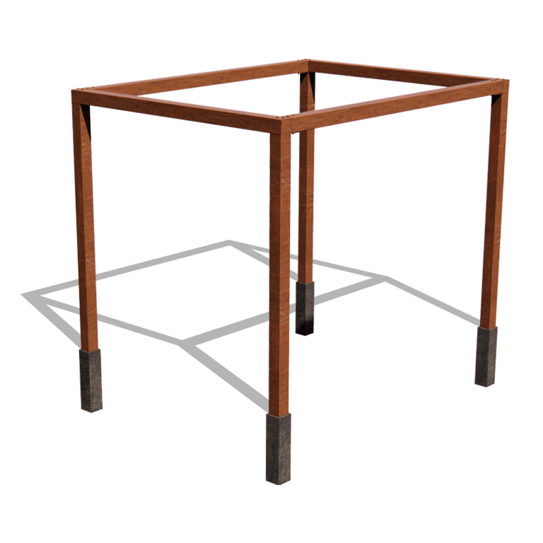 Pergola carré en acier corten 324 x 250 cm