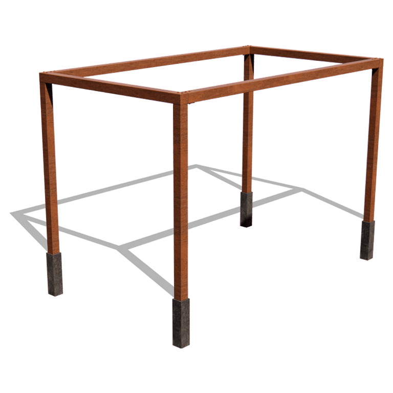 Pergola carré en acier corten 424 x 250 cm