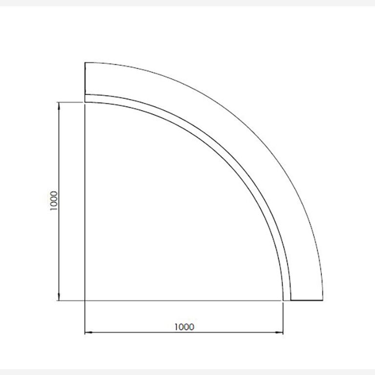 Paroi de soutènement en acier corten courbe intérieure 100 x 100 cm (hauteur 30 cm)