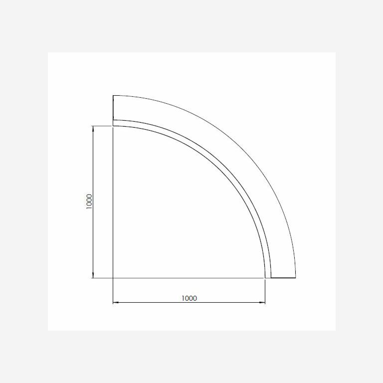 Paroi de soutènement en acier thermolaqué courbe intérieure 100 x 100 cm (hauteur 50 cm)