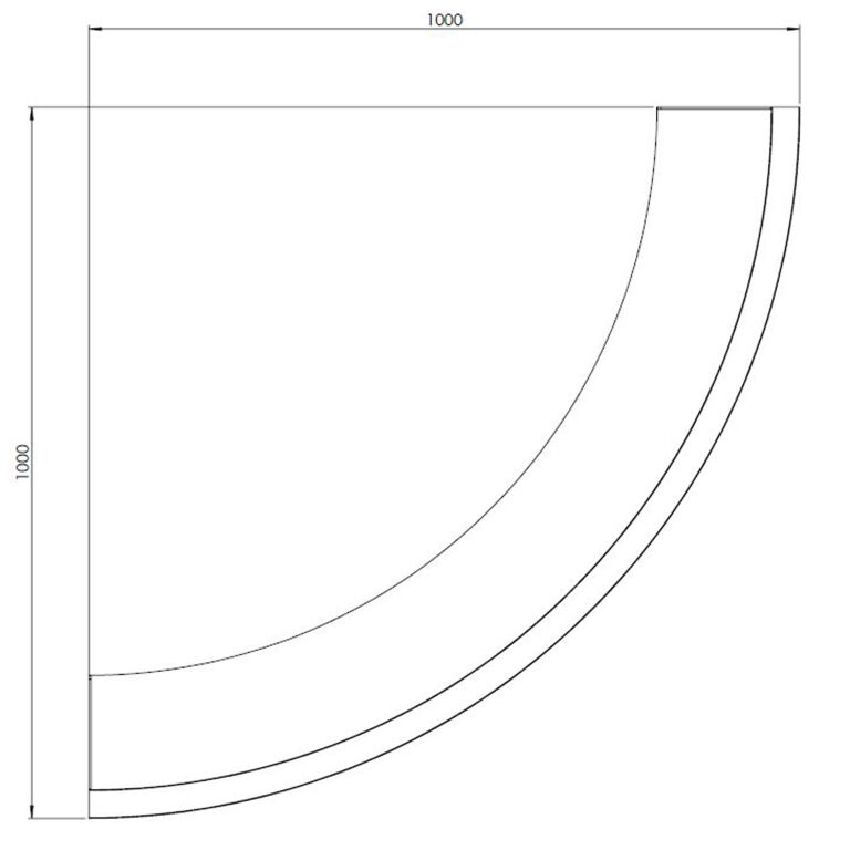 Paroi de soutènement en acier corten courbe extérieure 100 x 100 cm (hauteur 40 cm)