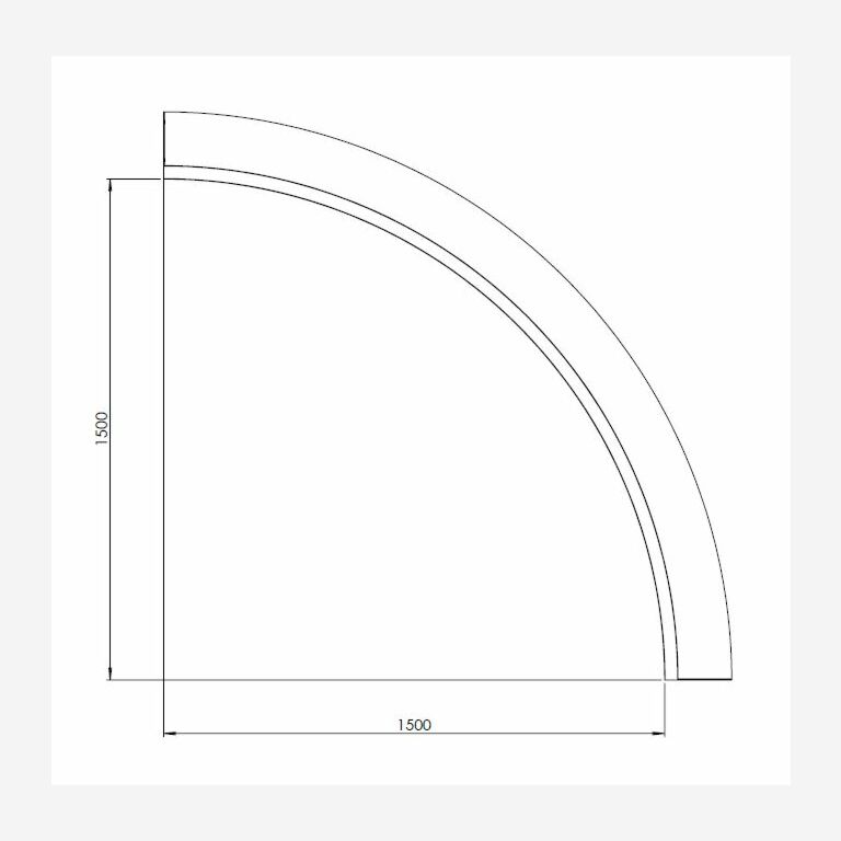 Paroi de soutènement en acier corten courbe intérieure 150 x 150 cm (hauteur 40 cm)
