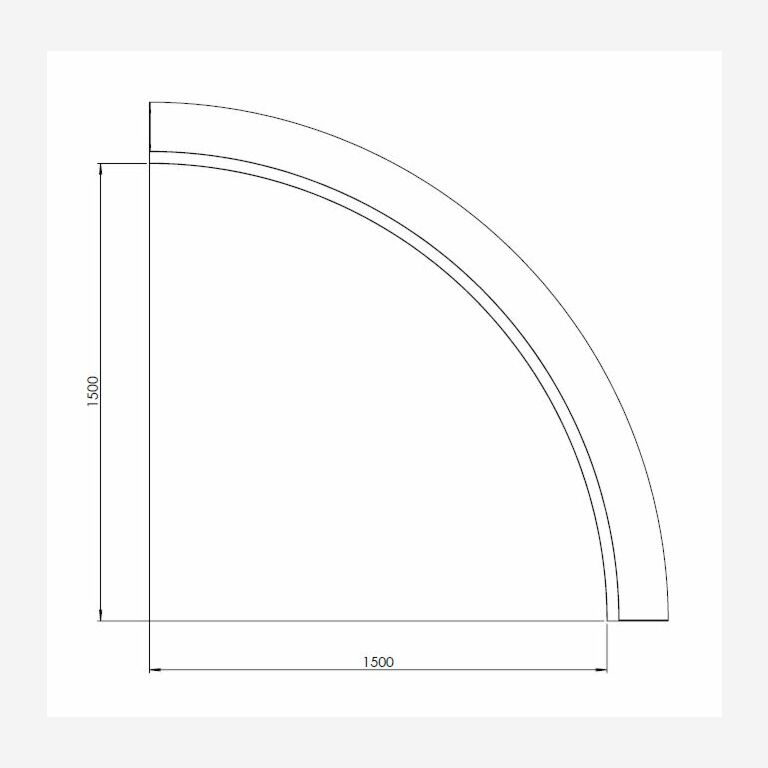Mur de soutènement en acier corten courbe intérieure 150 x 150 cm (hauteur 40 cm)