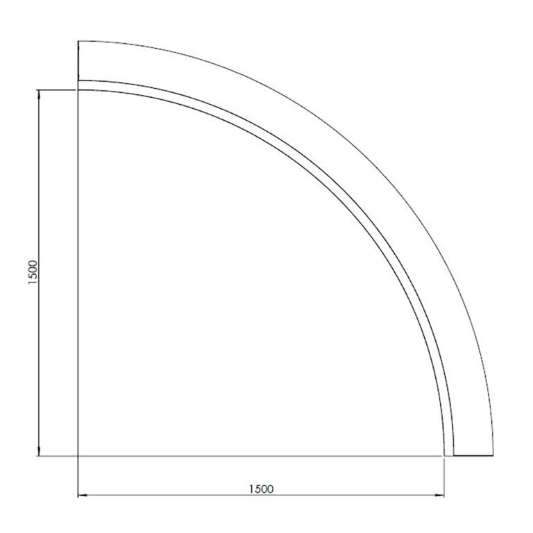 Paroi de soutènement en acier corten courbe intérieure 150 x 150 cm (hauteur 30 cm)