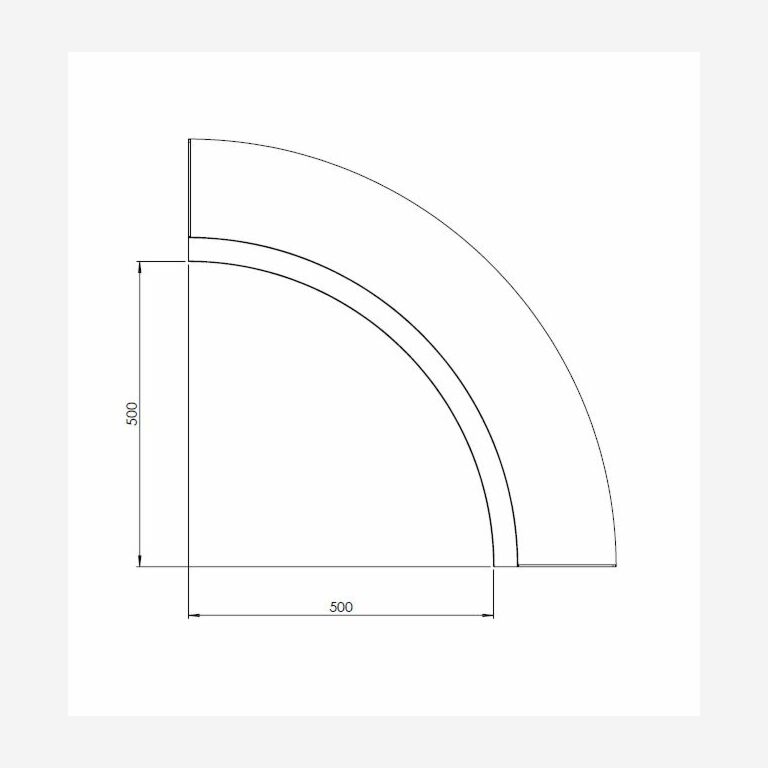 Paroi de soutènement en acier thermolaqué courbe intérieure 500x500mm (hauteur 300mm)