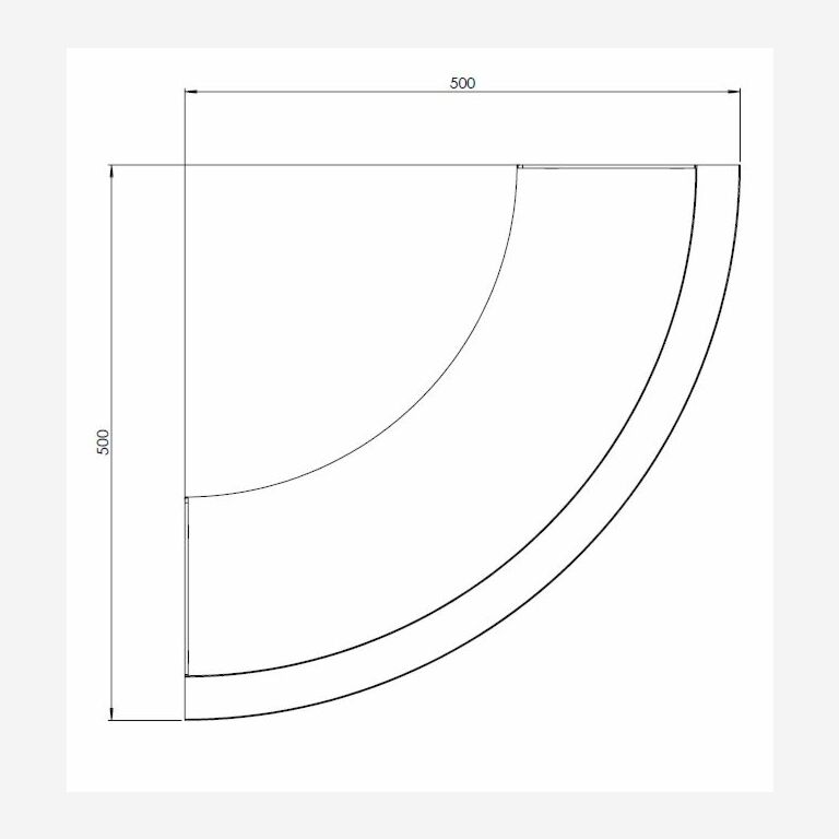 Paroi de soutènement en acier corten courbe extérieure 50 x 50 cm (hauteur 60 cm)