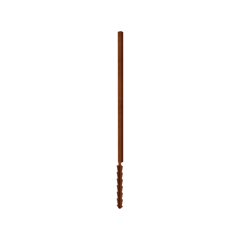 Clôture en acier corten H poteau intermédiaire avec piquet de terre 190 x 6 x 6 cm