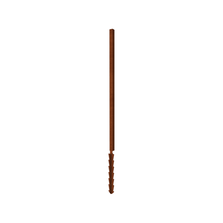 Clôture en acier corten H poteau d'extrémité avec piquet de terre 190 x 6 x 6 cm