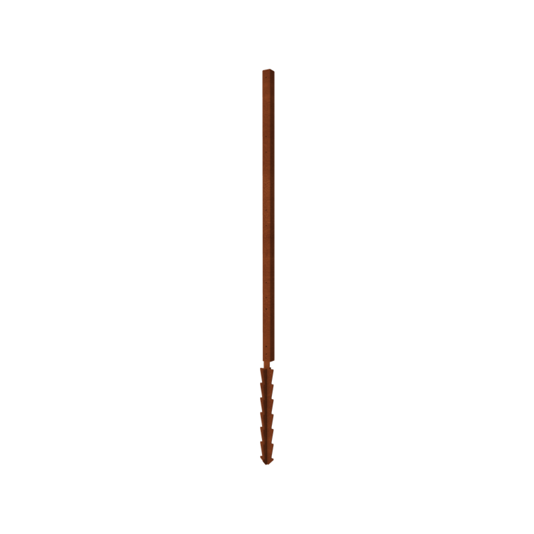 Clôture en acier corten H poteau d'angle avec piquet de terre 190 x 6 x 6 cm