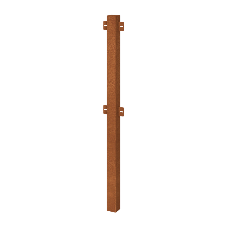 Clôtures ornementales acier corten poteau intermédiaire