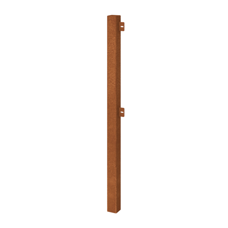 Clôtures ornementales acier corten poteau d'extrémité