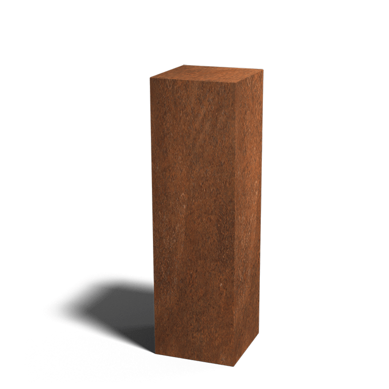 Socle en acier Corten Ohio 30 x 30 x 100 cm