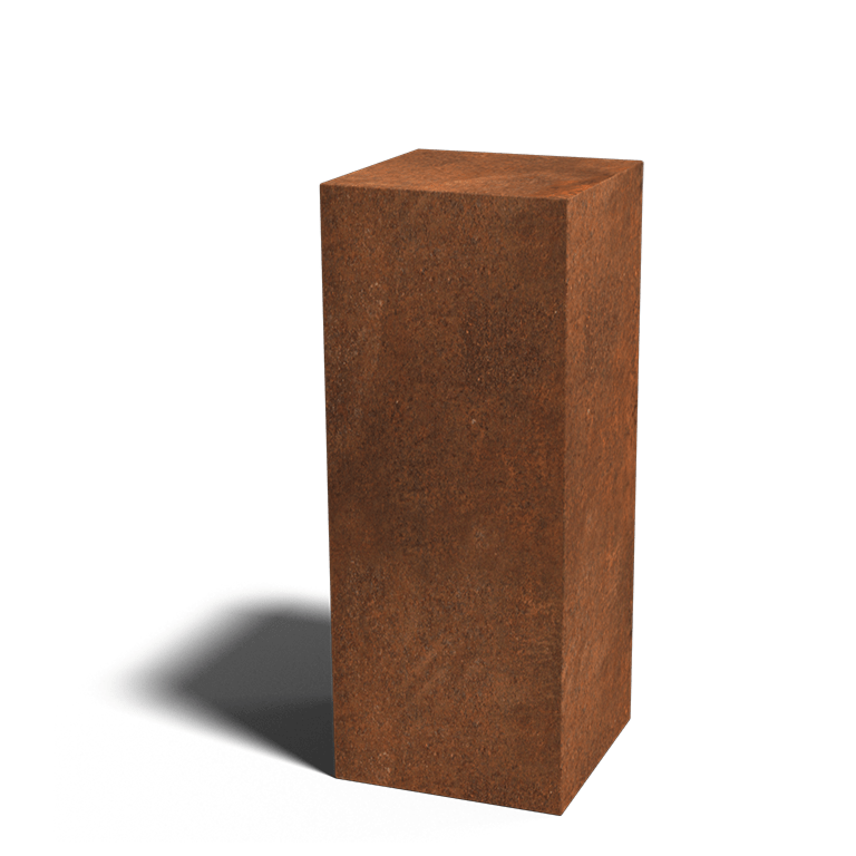 Socle en acier Corten Ohio 40 x 40 x 100 cm