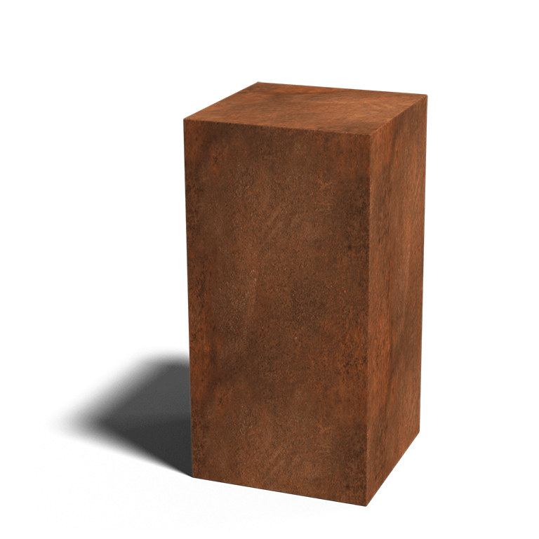 Socle en acier Corten Ohio 40 x 40 x 80 cm