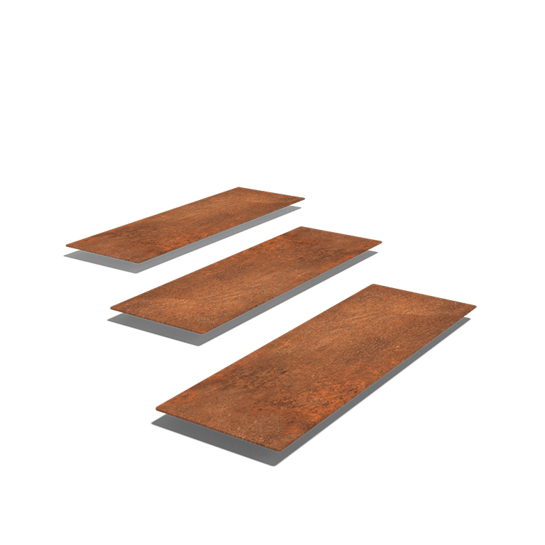 Dalle de cheminement en acier Corten Rectangle 75 x 25 cm