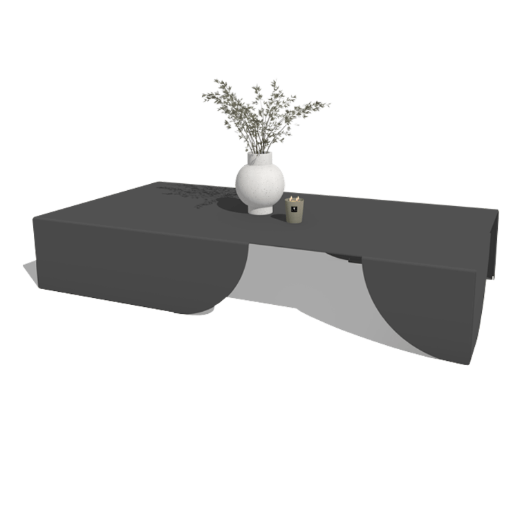 Table basse en aluminium Savouto 160 x 80 x 30 cm