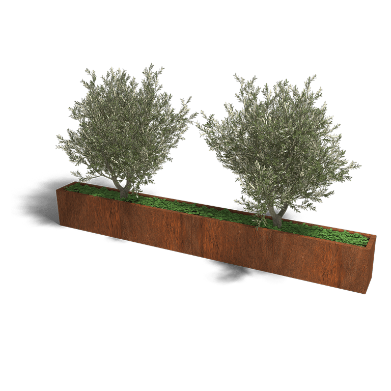 Bac à plantes en acier corten Texas xxl 320 x 30 cm