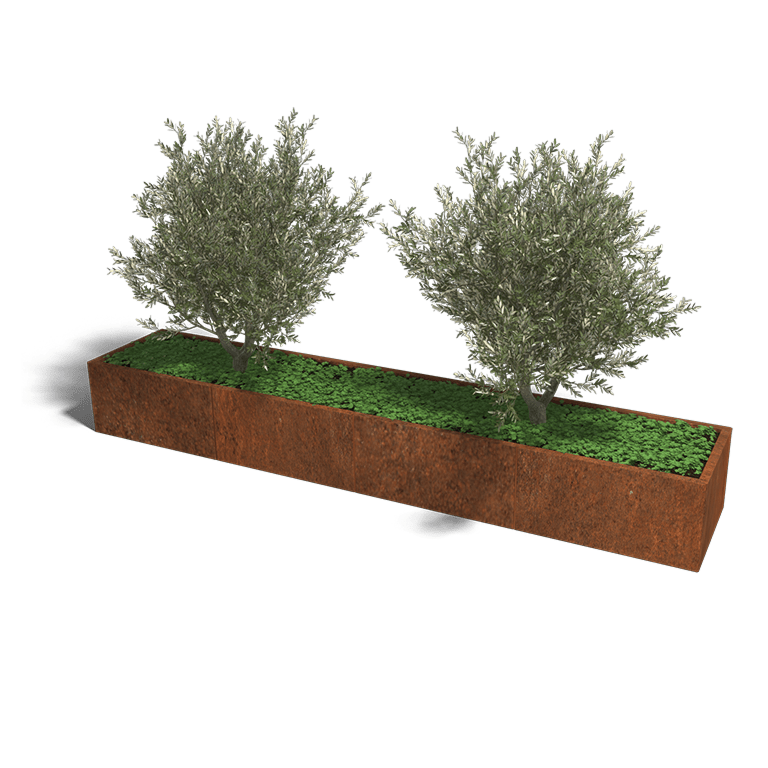 Bac à plantes en acier corten Texas xxl 320 x 60 cm