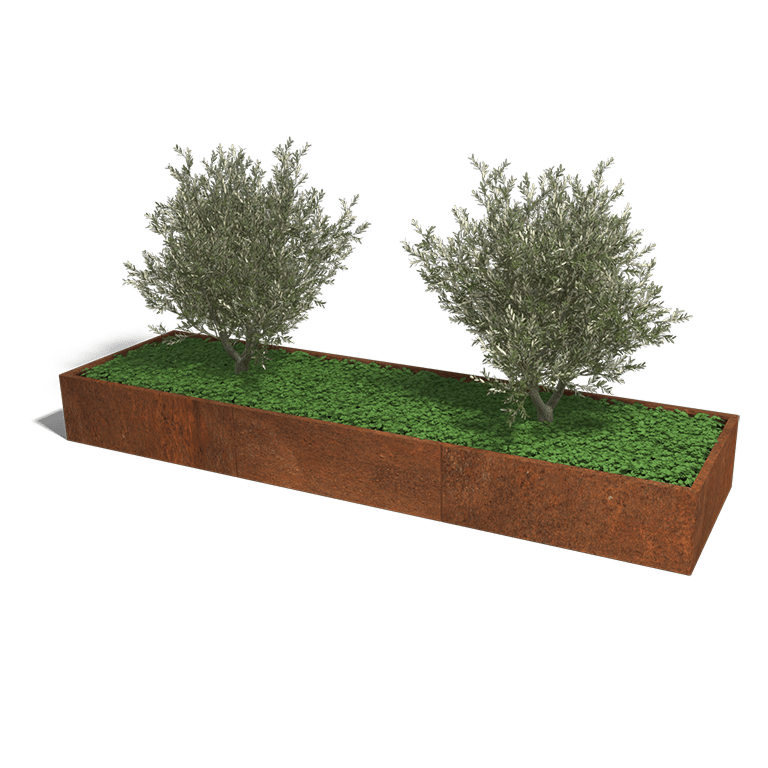 Bac à plantes en acier corten Texas xxl 360 x 100 cm