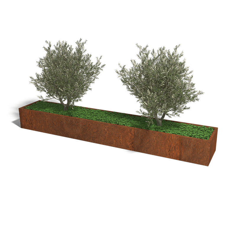 Bac à plantes en acier corten Texas xxl 360 x 60 cm
