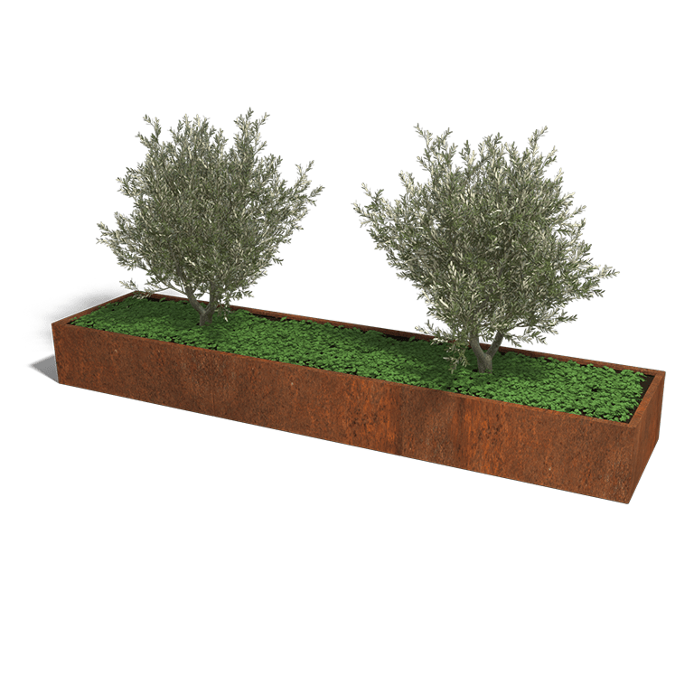 Bac à plantes en acier corten Texas xxl 360 x 80 cm