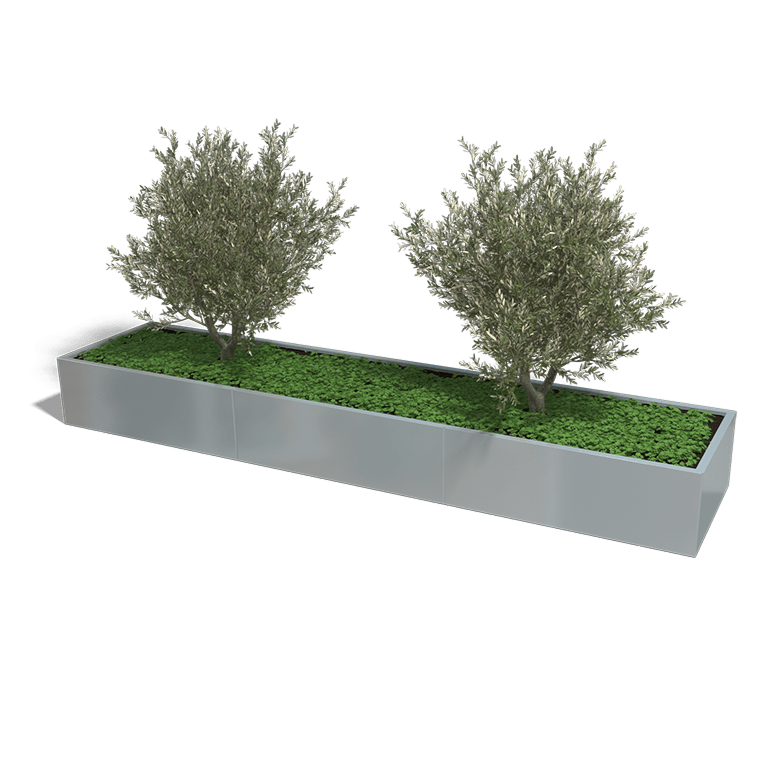 Bac à plantes en acier galvanisé Texas xxl 3600x800