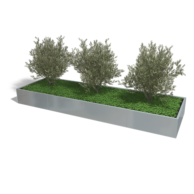Bac à plantes en acier galvanisé Texas xxl 4000x1200