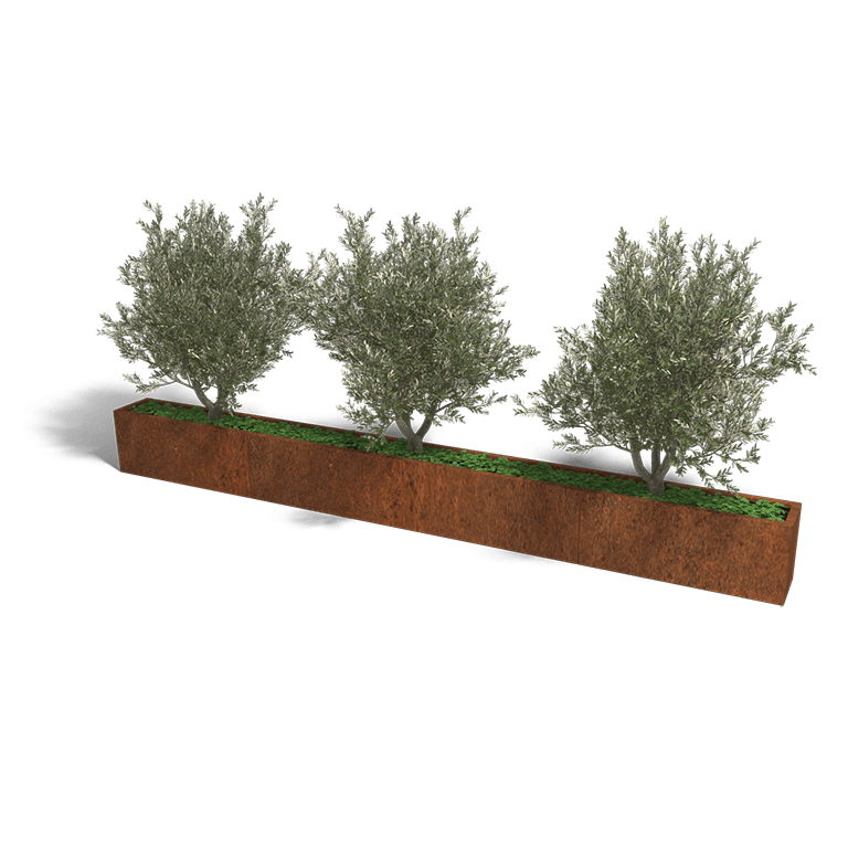 Bac à plantes en acier corten Texas xxl 400 x 30 cm