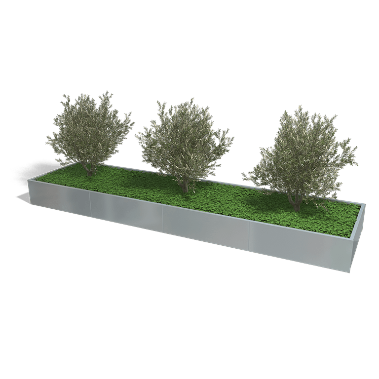 Bac à plantes en acier galvanisé Texas xxl 4800x1200