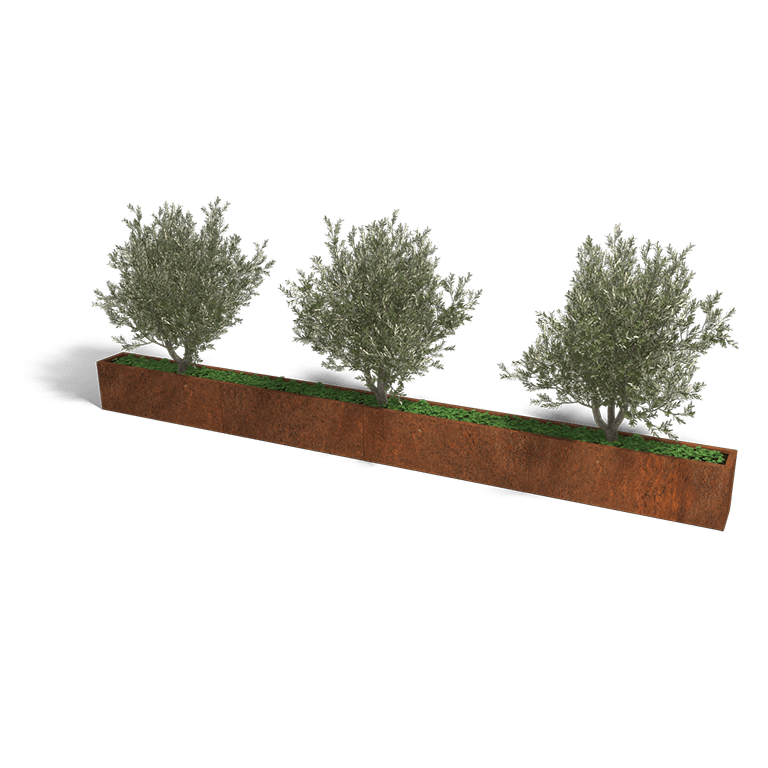 Bac à plantes en acier corten Texas xxl 480 x 30 cm