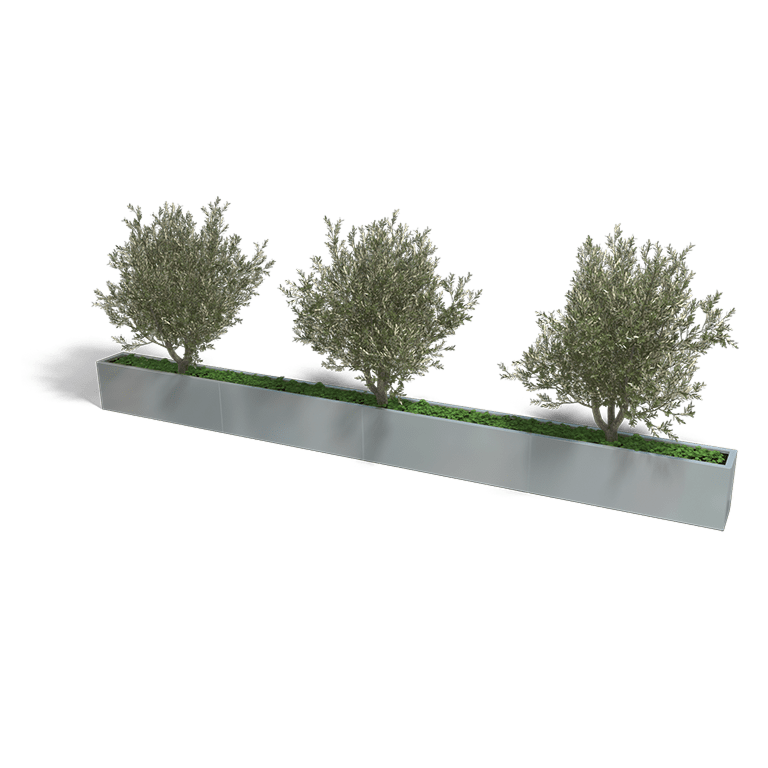 Bac à plantes en acier galvanisé Texas xxl 4800x300