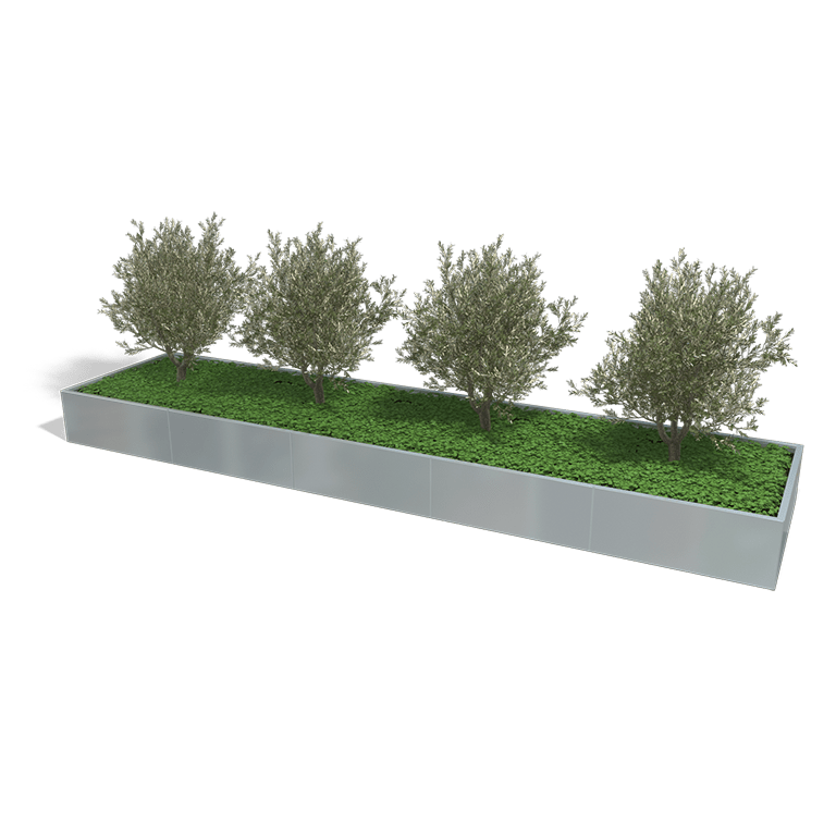 Bac à plantes en acier galvanisé Texas xxl 5000x1200